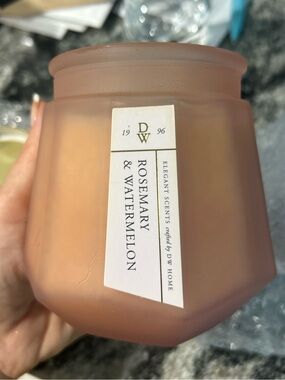 DW Home Rosemary & Watermelon Scented Candle - Soft Pink Frosted Jar